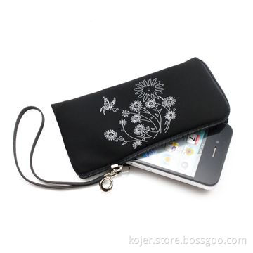 Zipper Bag, Made of Velvet, with Quality Zipper Slider and Lanyard, Ideal for iPhone 4